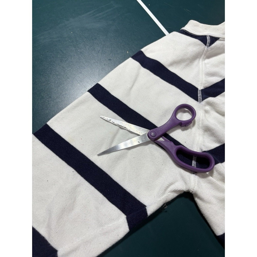 Vtg United Colors of Benetton Striped Crewneck Sweatshirt Large Italy 80s 90s - Picture 9 of 14